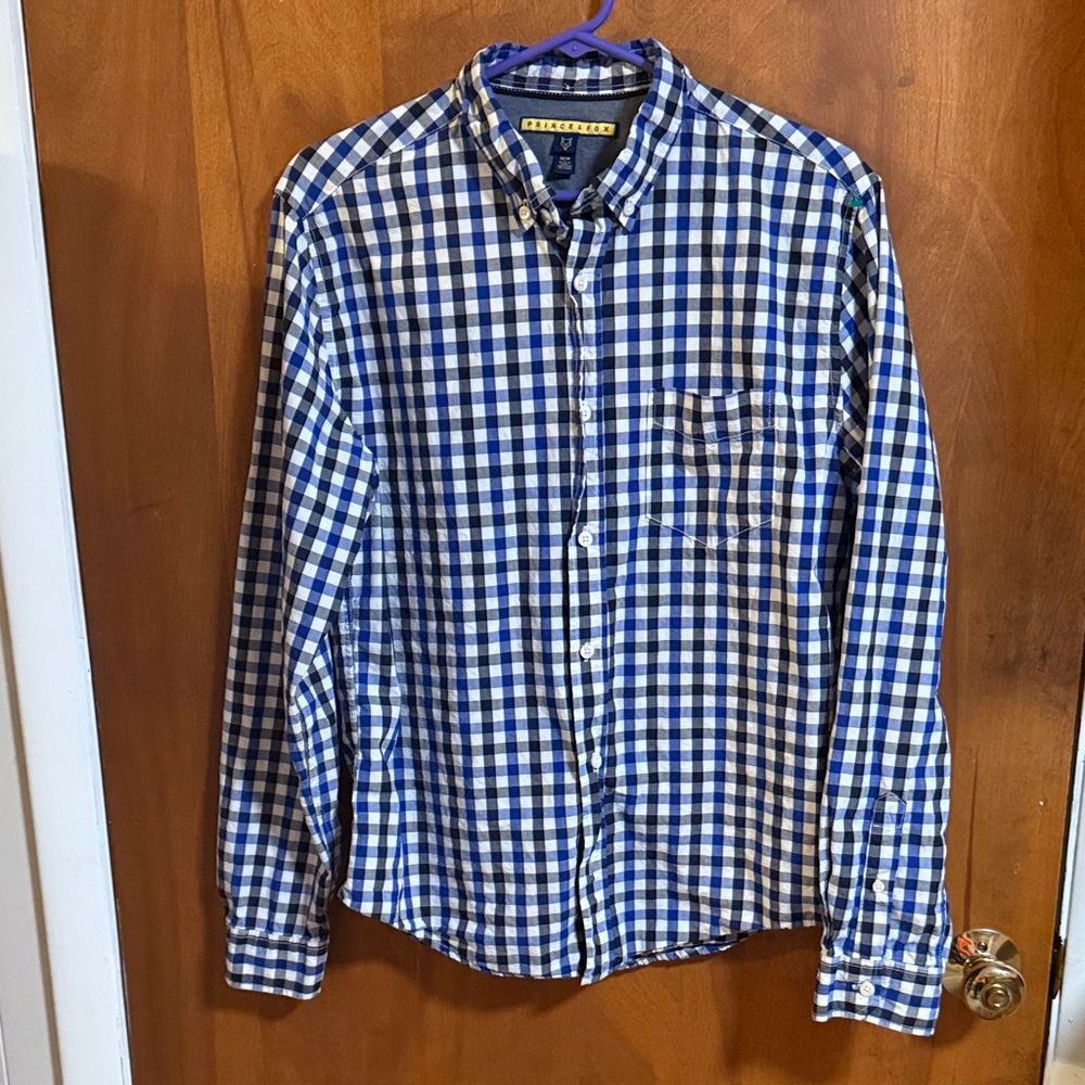 Prince & Fox Navy and White Plaid Men's Shirt